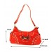 Designer Inspired Patent Leather Shoulder Bag w/ Logo Flap - Red - BG-ML6071RD